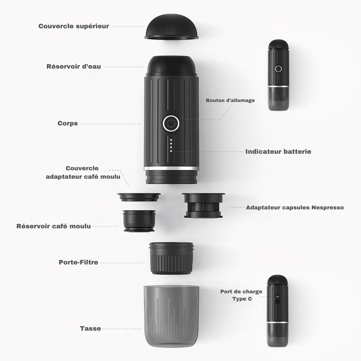 Machine a café portable, randonnée, bivouac, camping