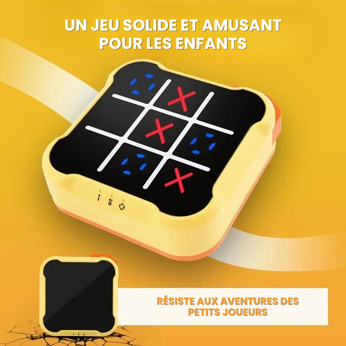 Morpion interactif, jeu éducatif stimulant la mémoire et la réflexion.