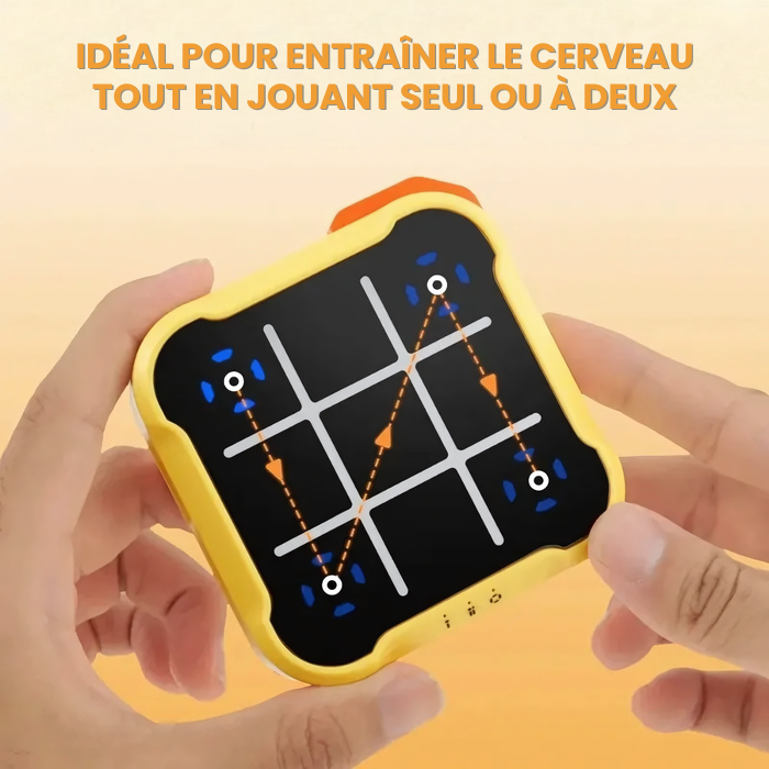 Morpion interactif, jeu éducatif stimulant la mémoire et la réflexion.