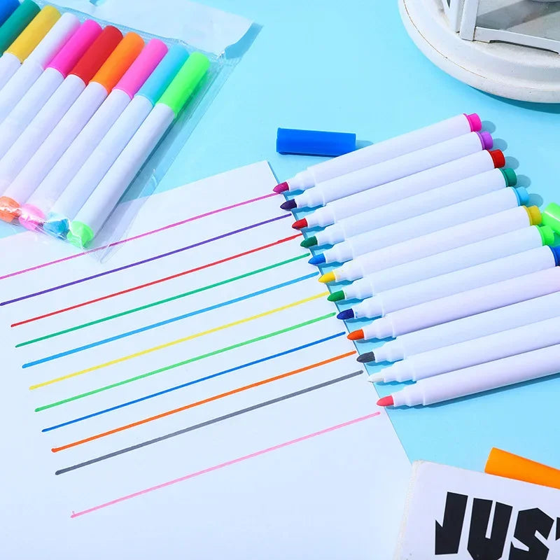 Lot de 12 feutres MagicBoard effaçables à sec – couleurs variées et non toxiques