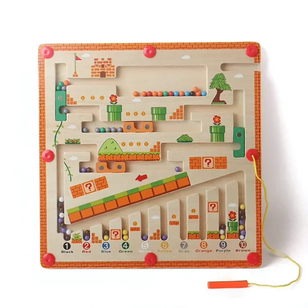 Boiséo labyrinthe Montessori en bois – jeu éducatif avec billes et parcours ludiques