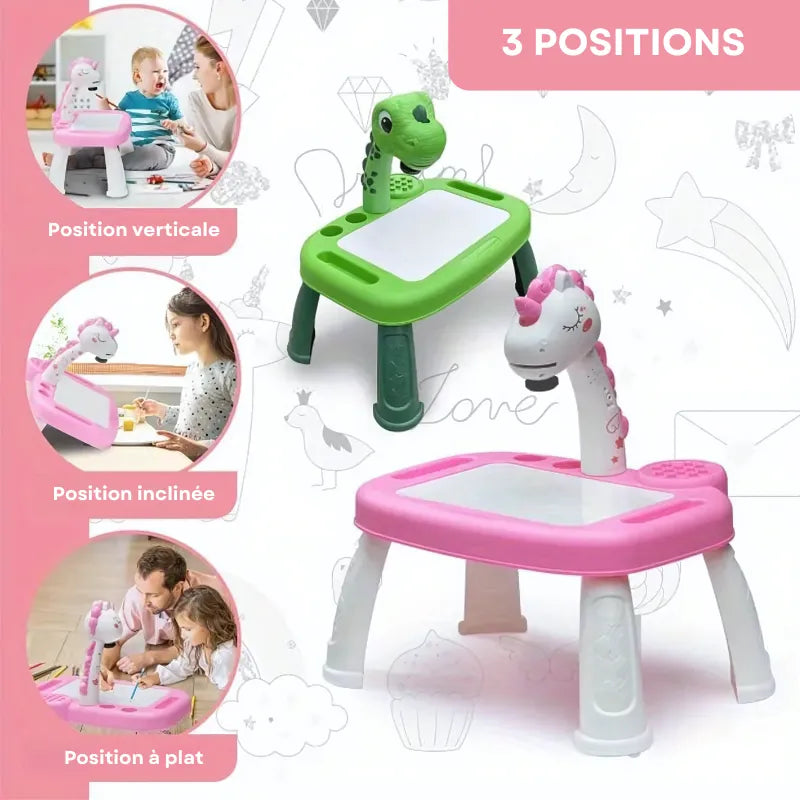 Créa’Board Licorne – enfant utilisant la planche à dessin ludique et éducative