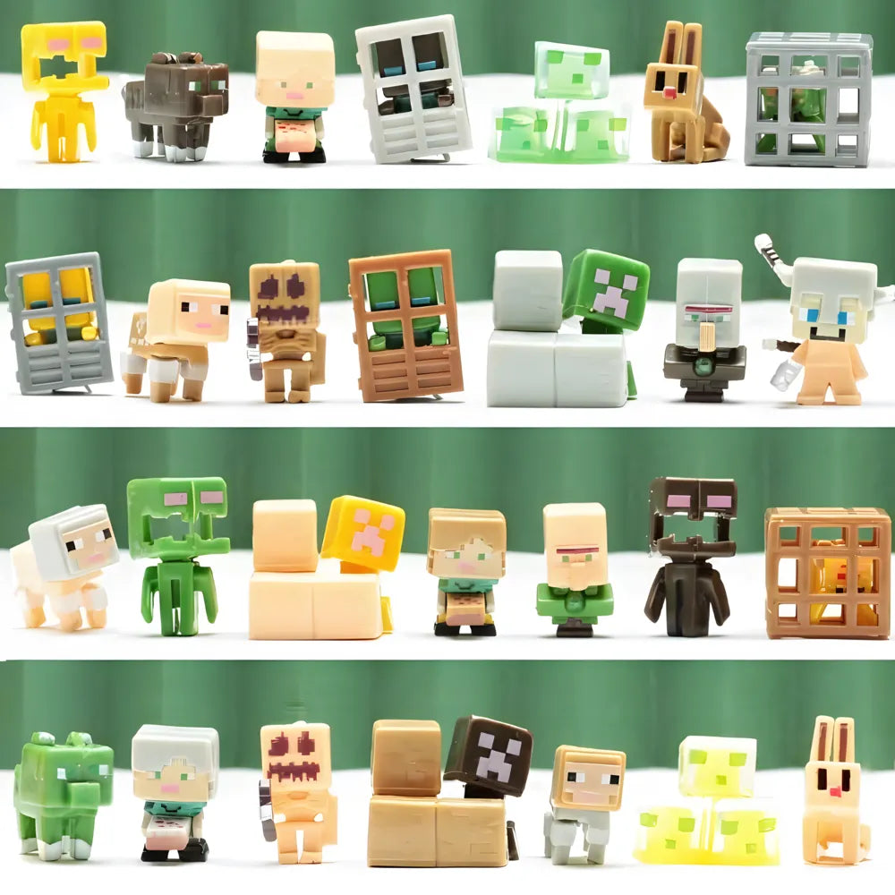 Figurines PixelCraft design pixel art – personnages d’aventure pour collection et jeu créatif