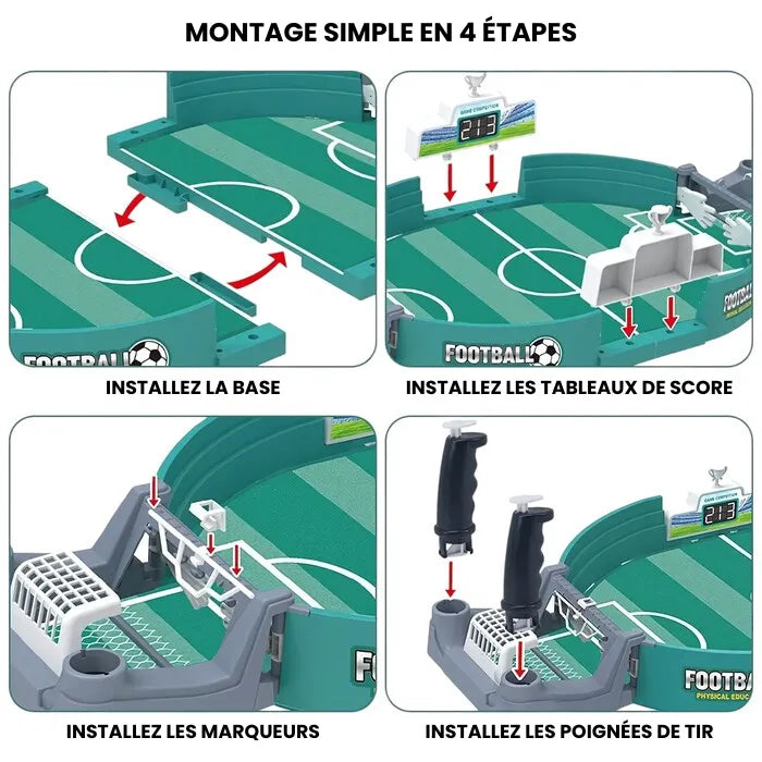 FootHouse baby-foot de table – kit complet avec balles, buts et boîte