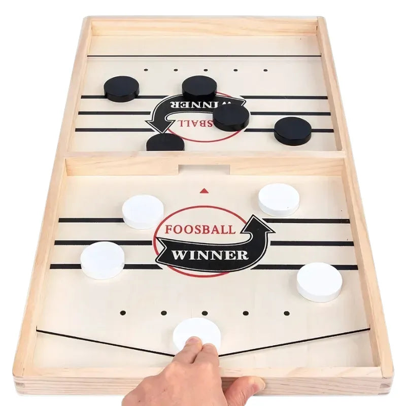 FoosBall jeu de société en bois – plateau avec palets pour parties rapides