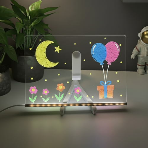 MagicBoard avec dessin lumineux de la lune et des étoiles, tableau éducatif
