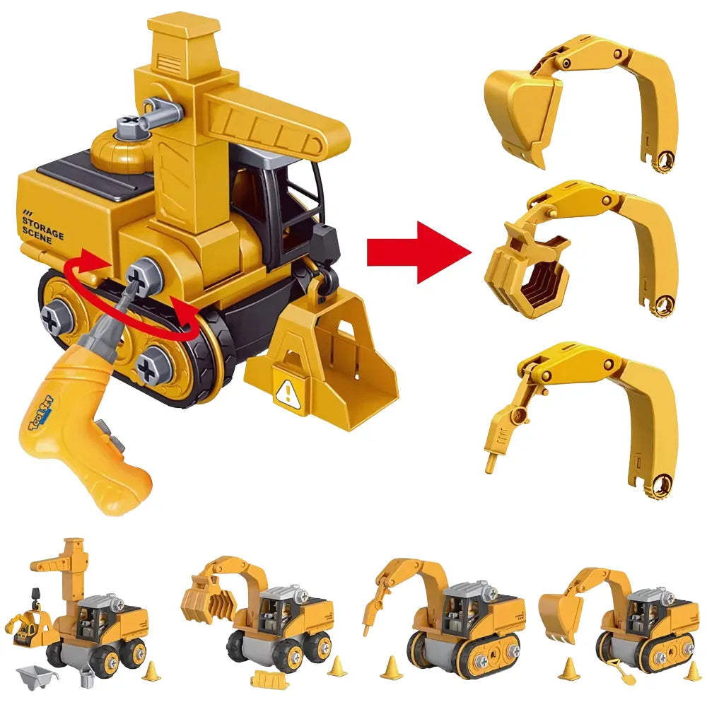 MiniBric engin de chantier jaune – jouet éducatif à monter pour enfants