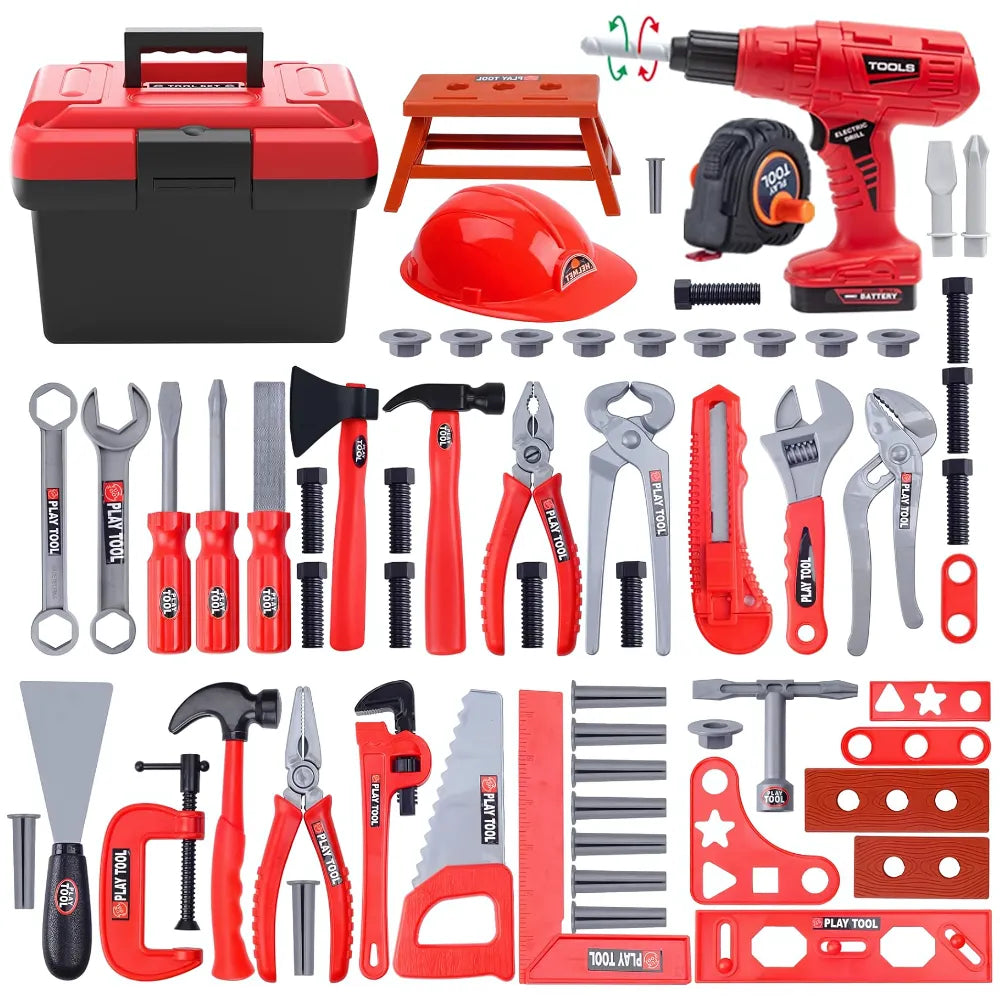 Coffret MiniTools Pro avec tournevis, clé, marteau, perceuse et accessoires inclus