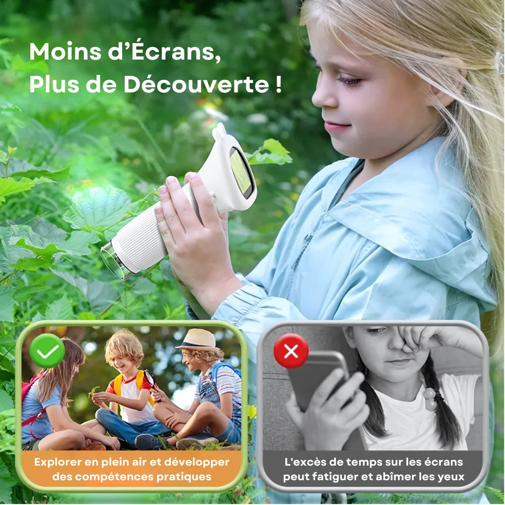 MiniVision microscope numérique blanc – jouet éducatif pour explorer la nature