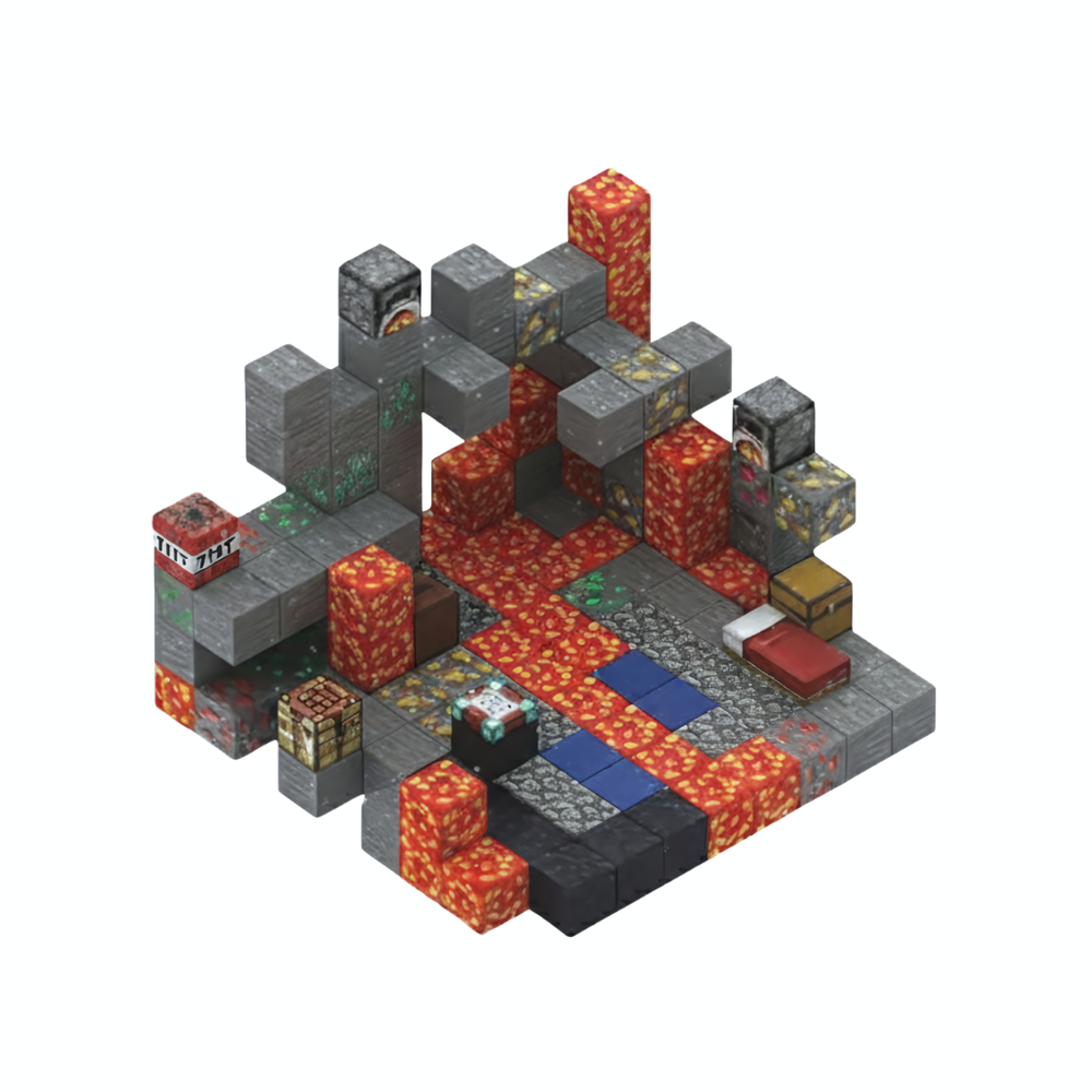 PixelCraft – Donjon de Lave (143 pièces)