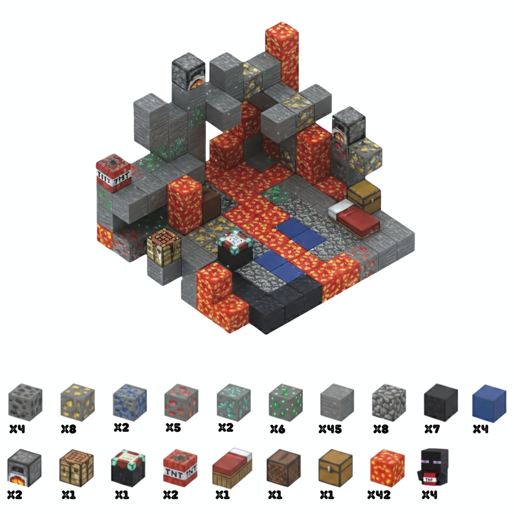 PixelCraft – Donjon de Lave (143 pièces)