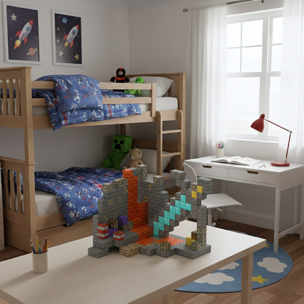 PixelCraft Lame de Feu jouet éducatif aimanté 268 pièces dès 4 ans