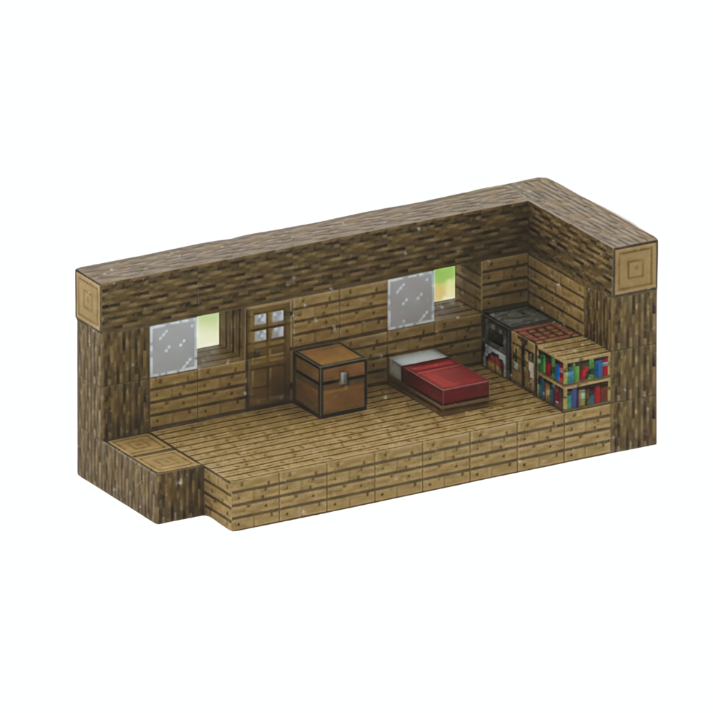 PixelCraft – Refuge en Bois (80 pièces)