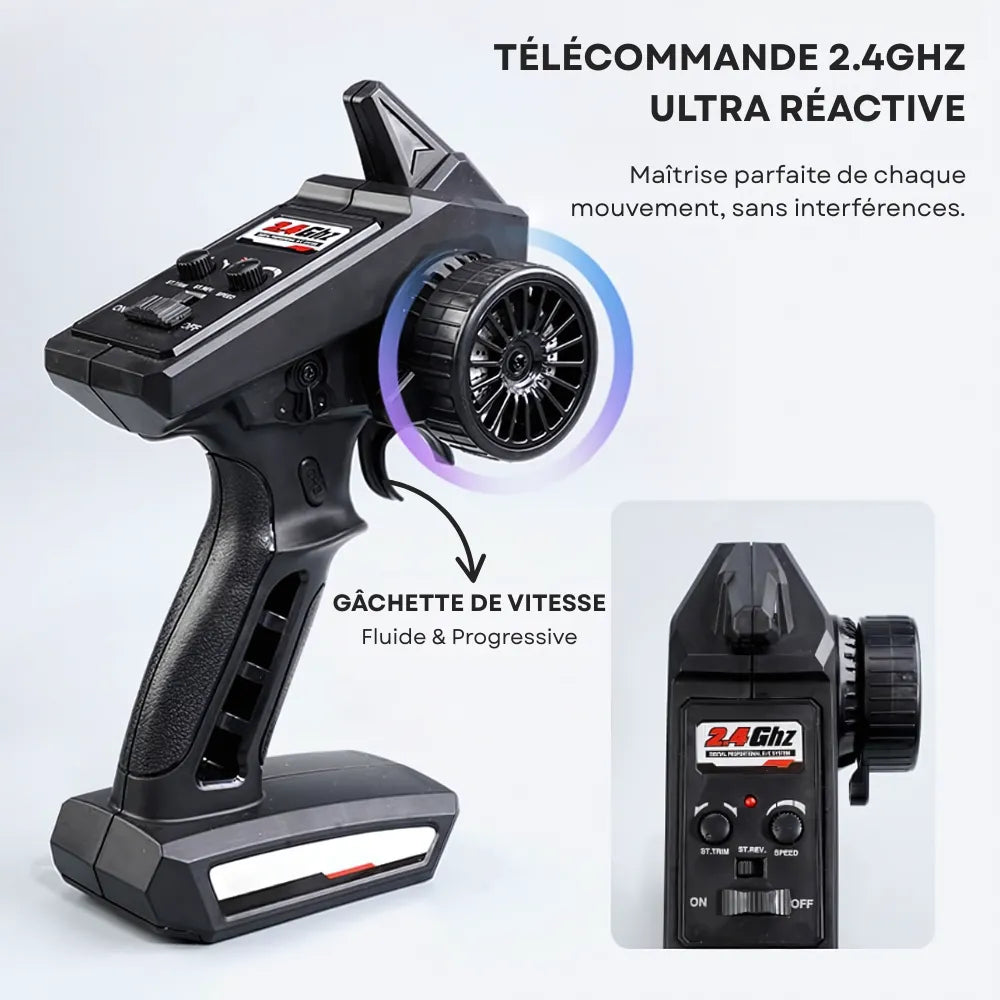 RaptorX voiture télécommandée en action sur terrain accidenté – haute vitesse et adhérence maximale