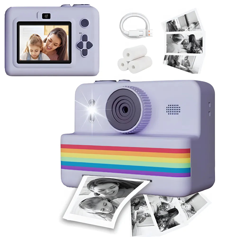 SnapPrint appareil photo instantané rose – design coloré et ludique pour enfants
