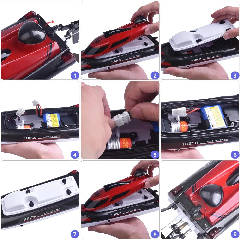 Coffret complet SpeedBoat bateau télécommandé avec accessoires inclus – jouet radiocommandé