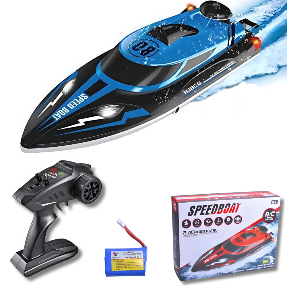 Bateaux télécommandés SpeedBoat rouge et bleu – jouets radiocommandés pour course sur l’eau