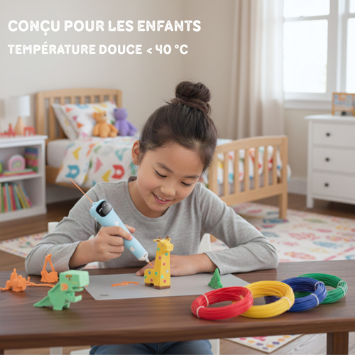 Enfant qui dessine en 3D avec le stylo Créa’Pen éducatif