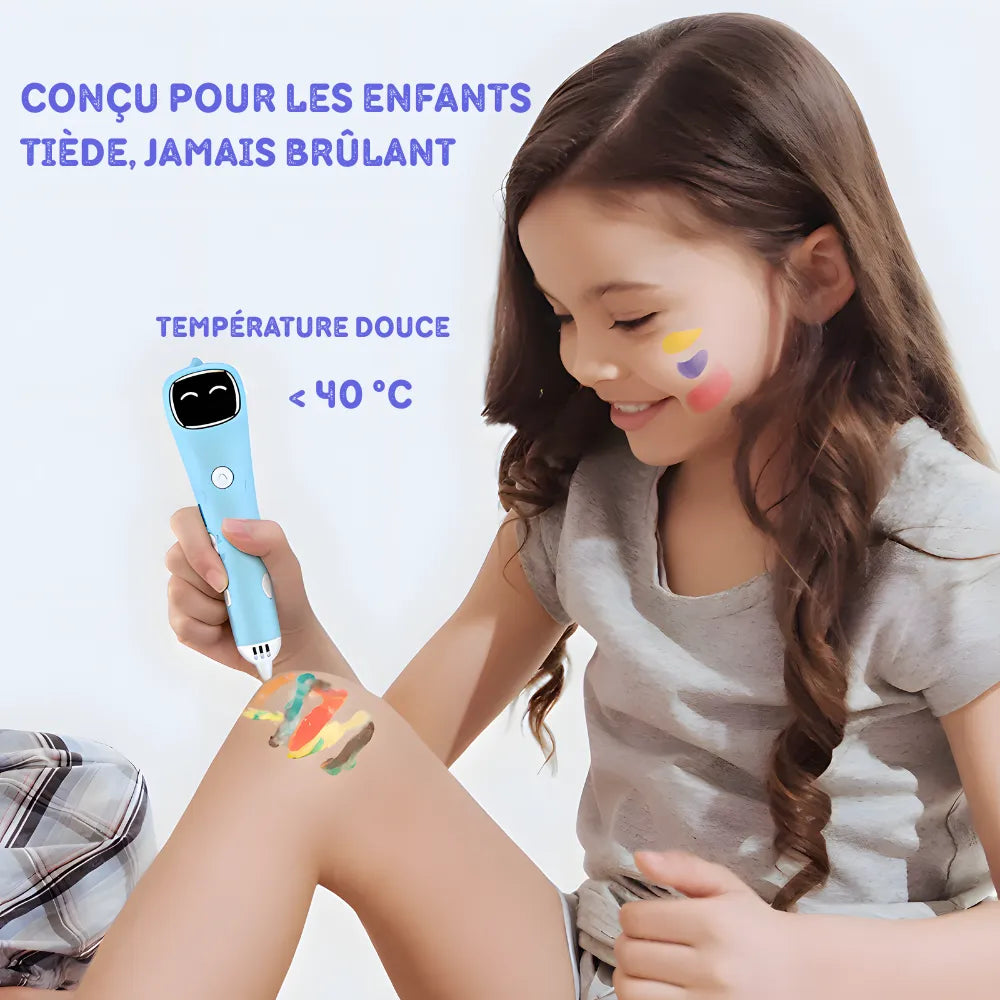 Stylo 3D avec roue de couleurs pour créer facilement des formes.