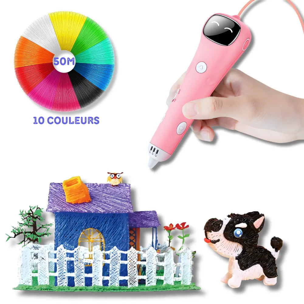 Décorations créatives fabriquées avec le stylo créatif 3D.