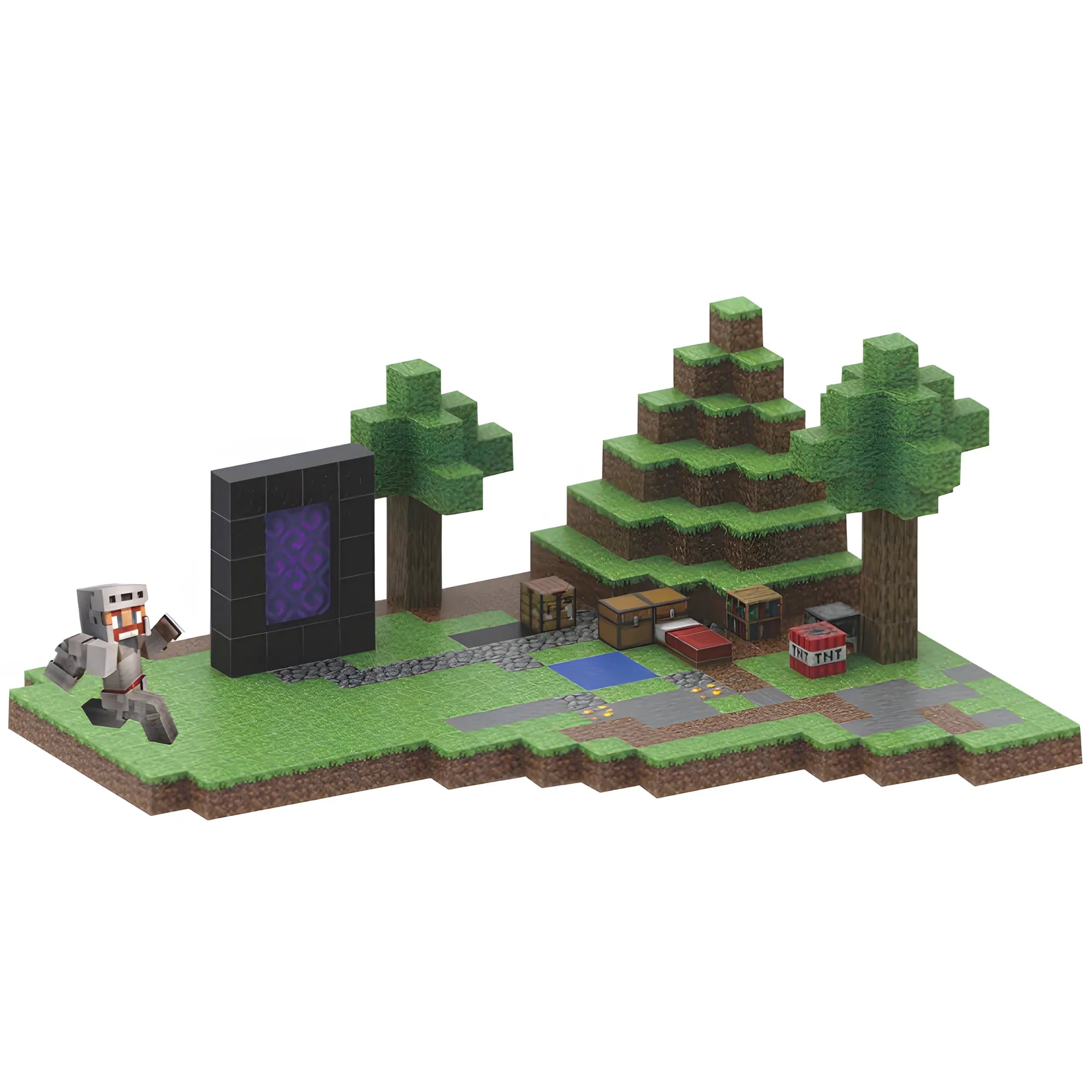 PixelCraft kit créatif avec constructions en blocs – maison, arbres et paysages